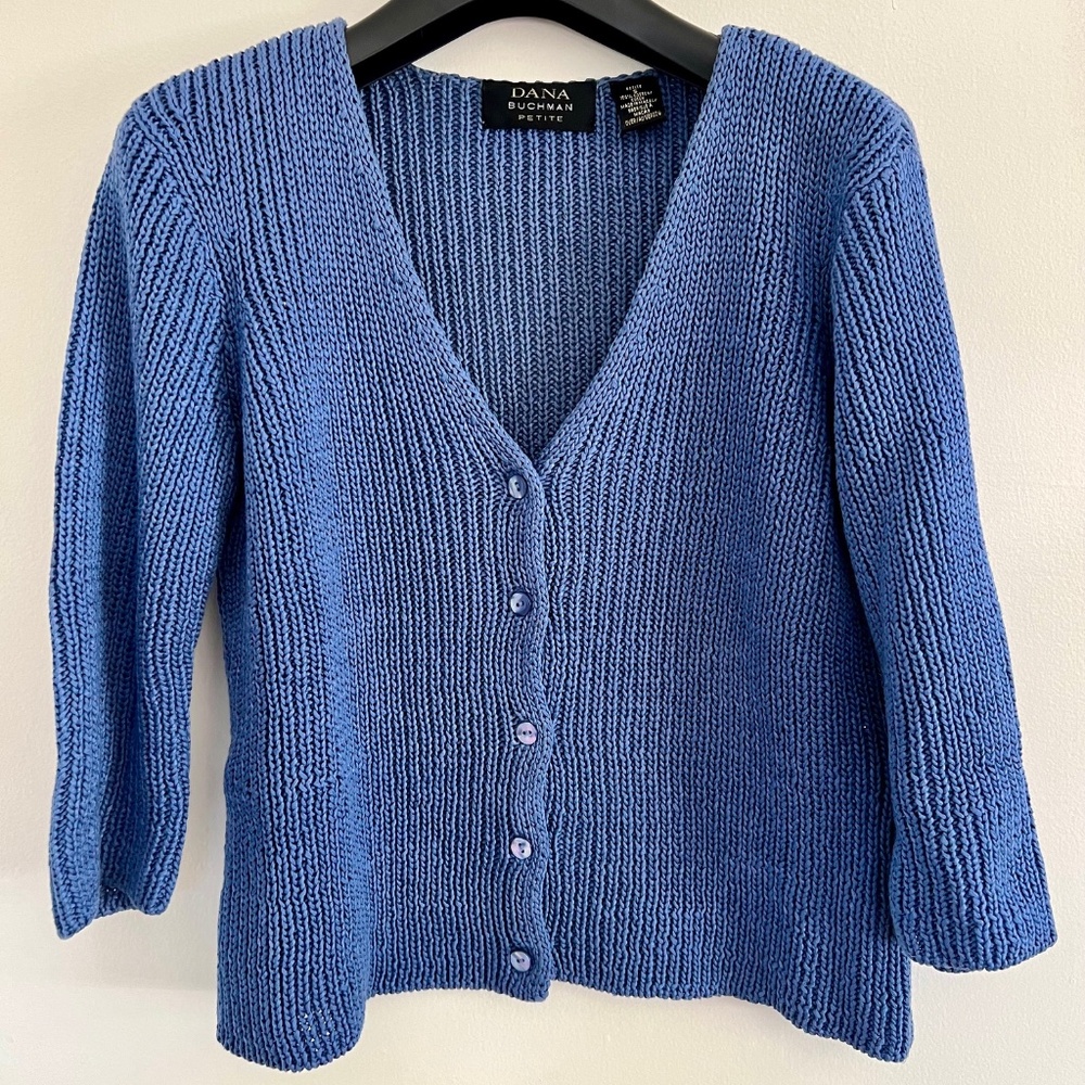 Dana Buchman - Blue V-neck Cardigan (SP)